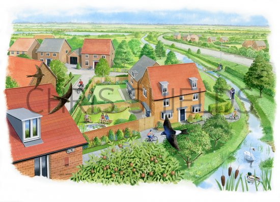 Illustration of Wildlife Friendly Housing Estate (#4036)