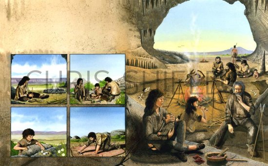 Illustration of Cave-men (#0120)
