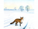 Illustration of Fox (red) in Snow (#0258)