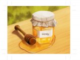 Illustration of Honey Jar and Honey Drizzler (#3899)