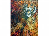 Illustration of Tiger leaping (Panthera tigris) (#0065)